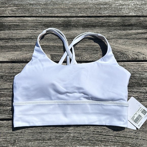 Lululemon Energy Bra High-Neck Longline Tough Medium Support White size 6 - Picture 3 of 7